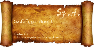 Szügyi Anett névjegykártya
